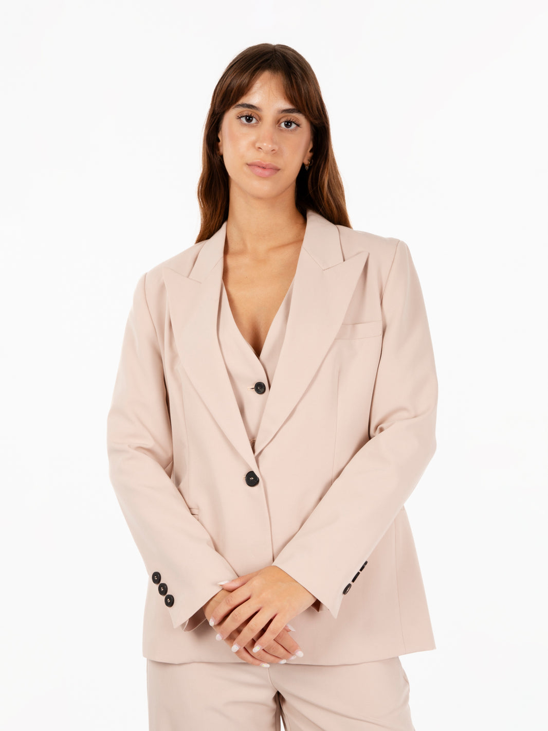 Blazer monopetto cipria