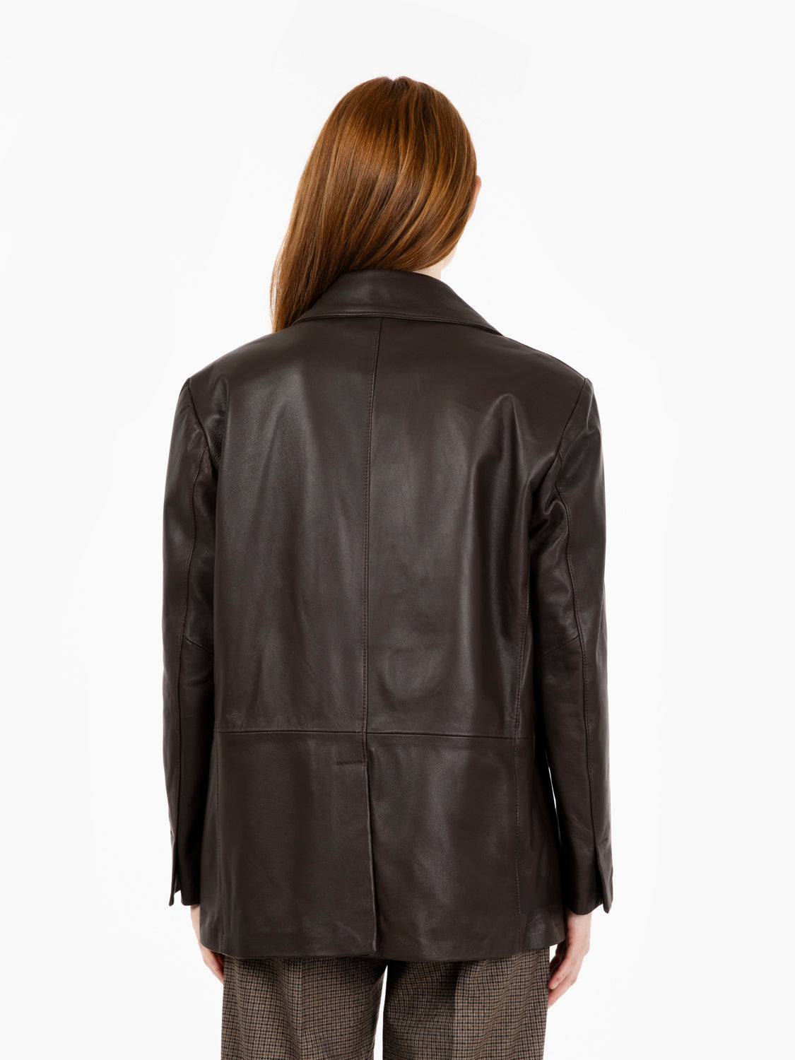 Blazer over in pelle moro