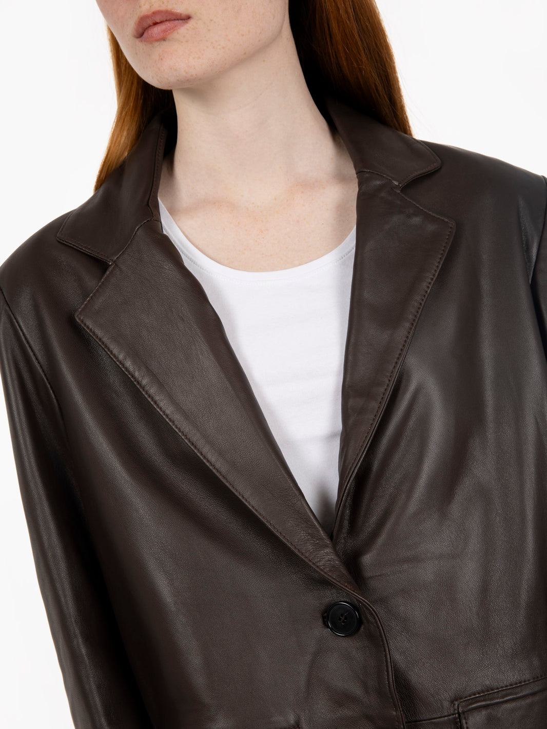 Blazer over in pelle moro