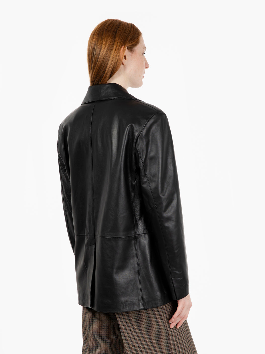 Blazer over in pelle nero
