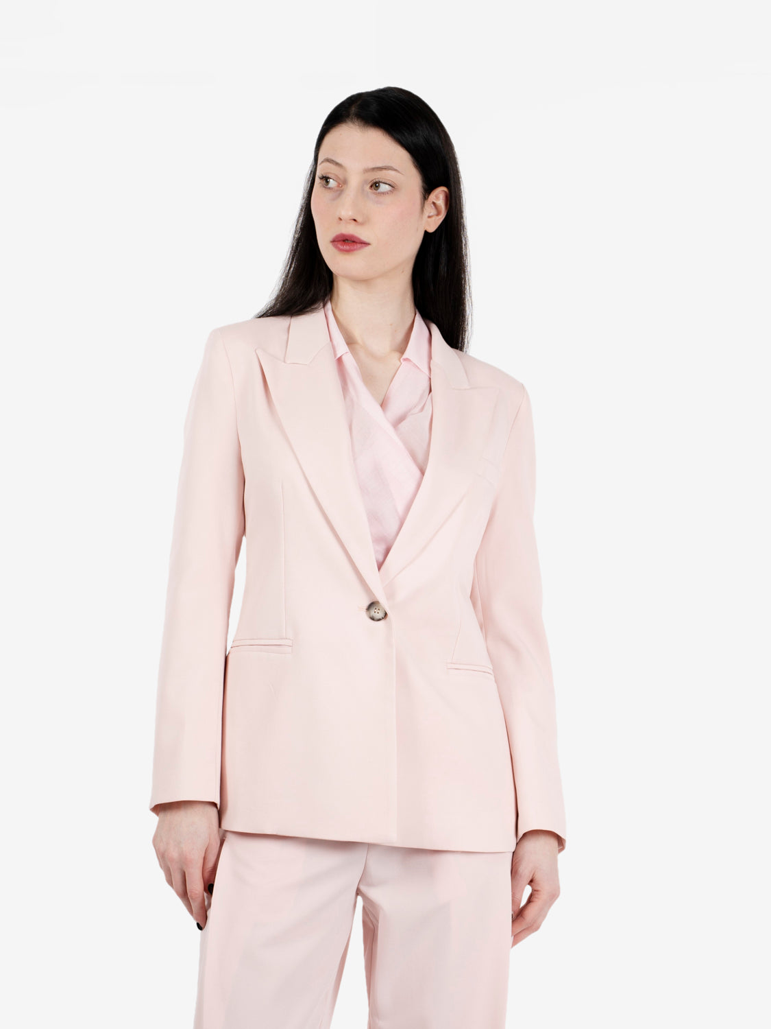 Pink peak lapel blazer