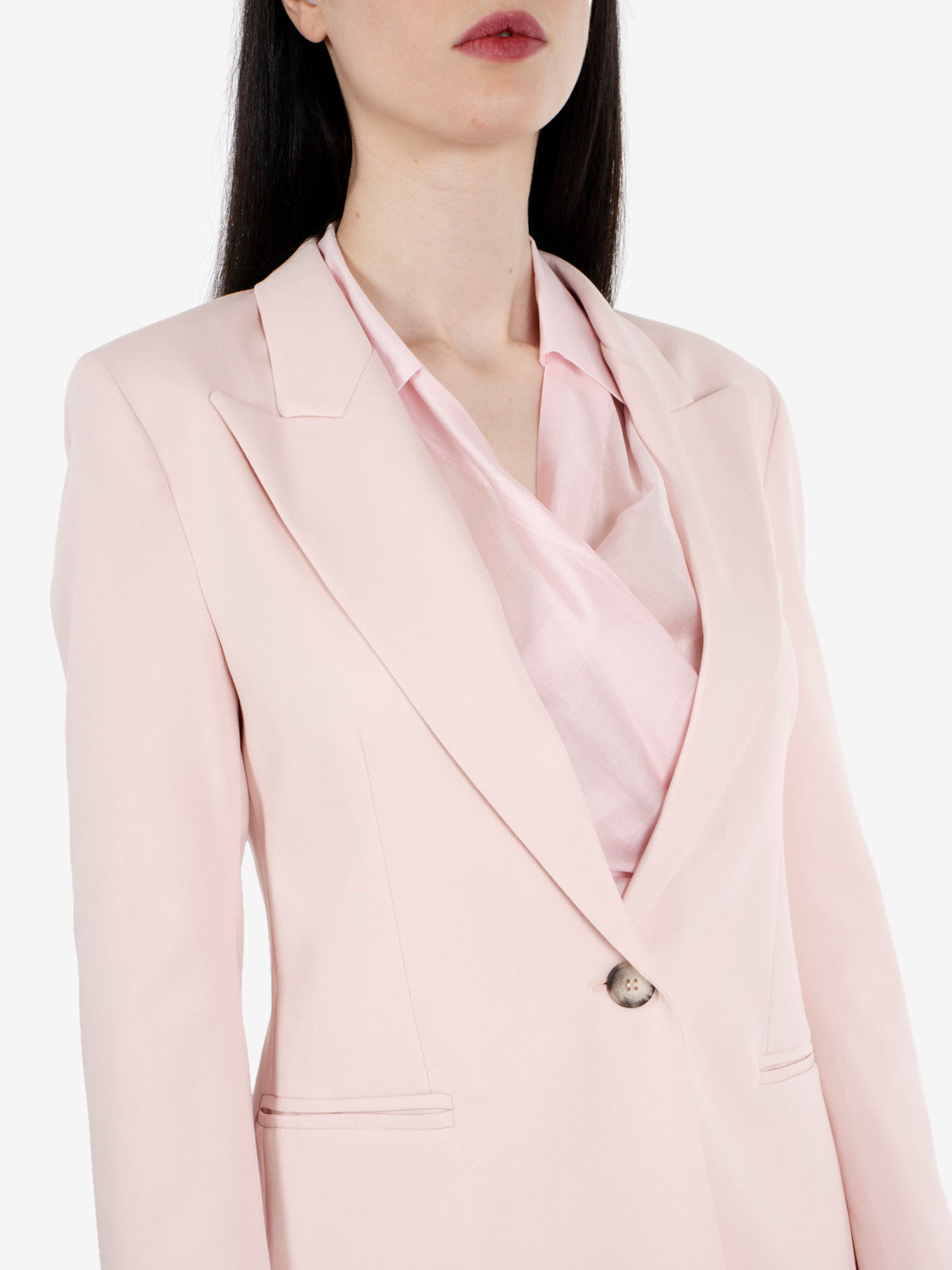 Pink peak lapel blazer