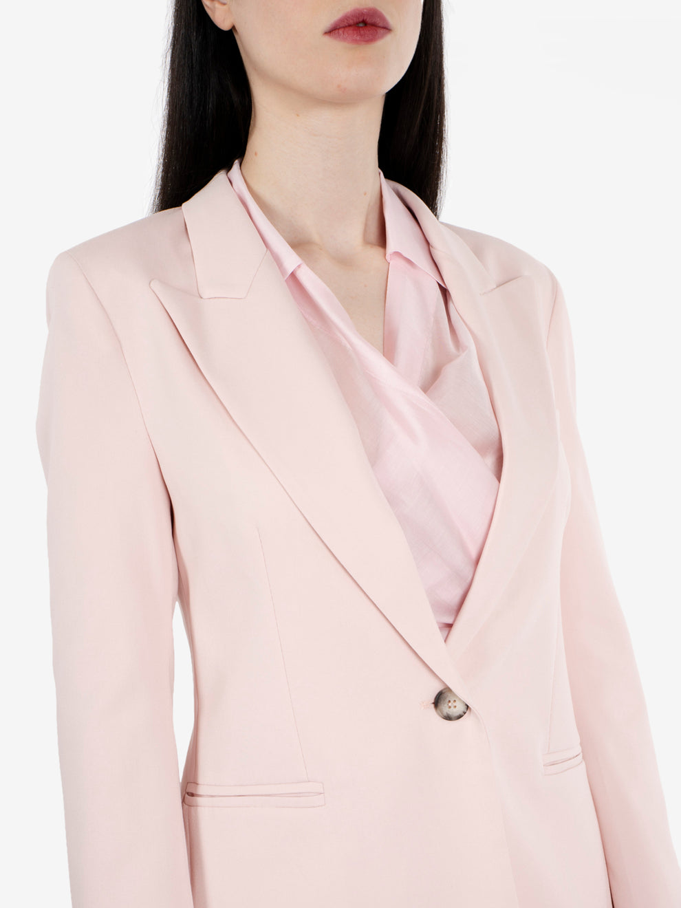 Pink peak lapel blazer