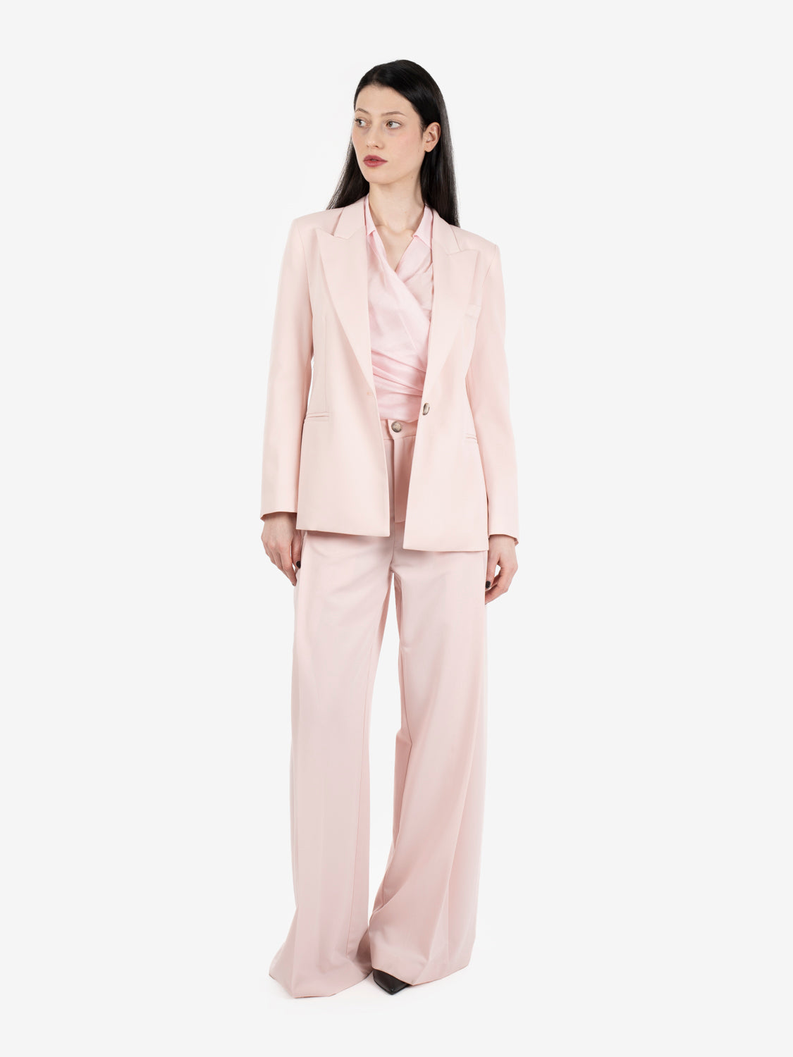 Pink peak lapel blazer