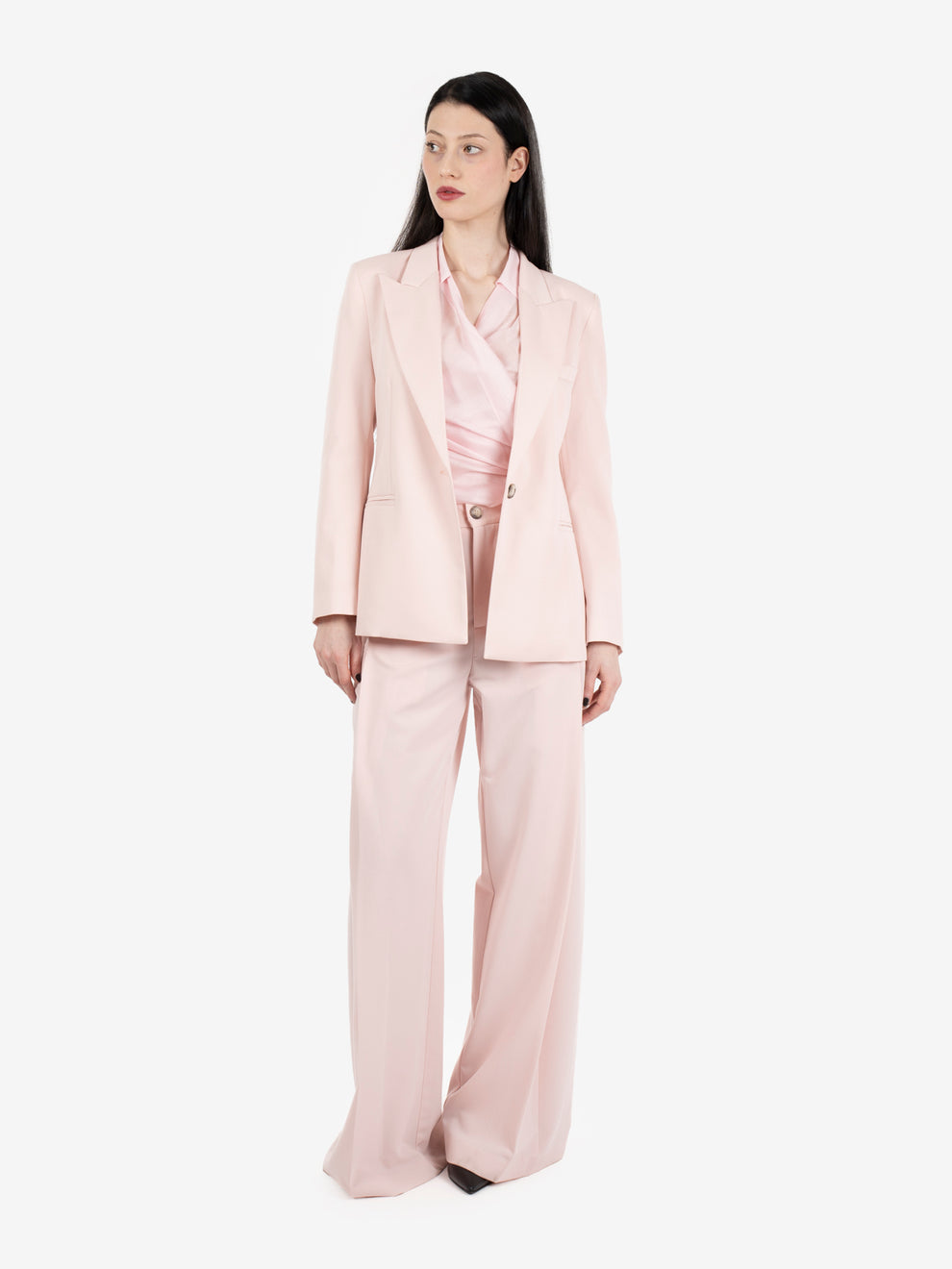 Pink peak lapel blazer