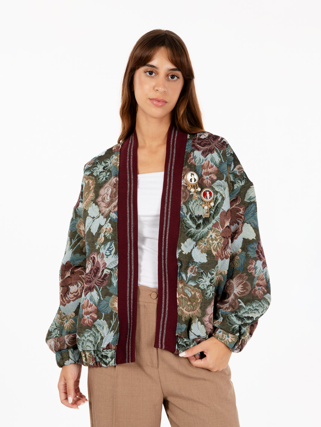 Bomber damascato multicolor