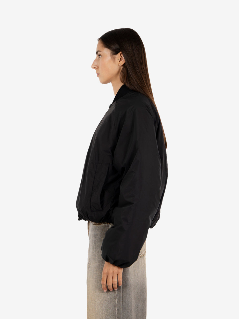Black padded bomber jacket