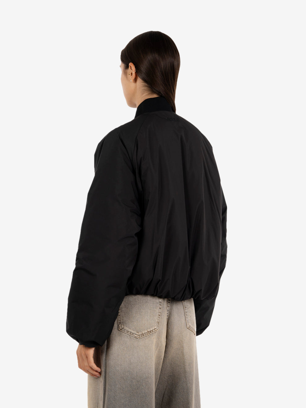 Black padded bomber jacket