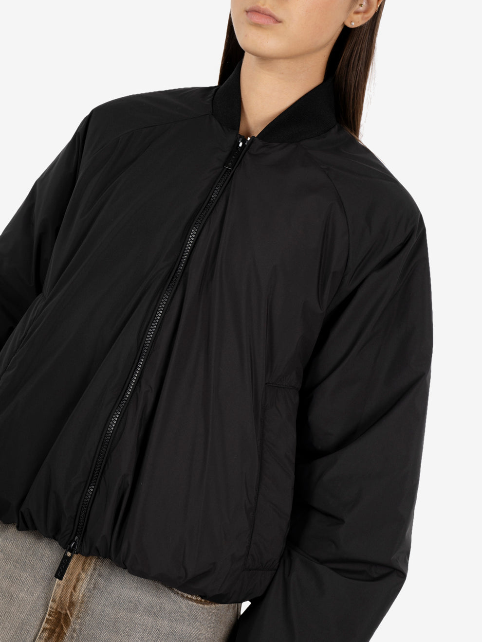 Black padded bomber jacket