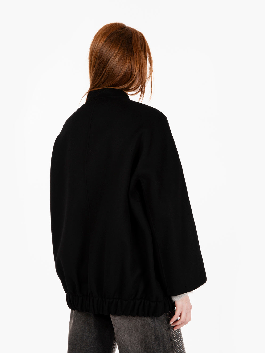 Bomber in lana nero