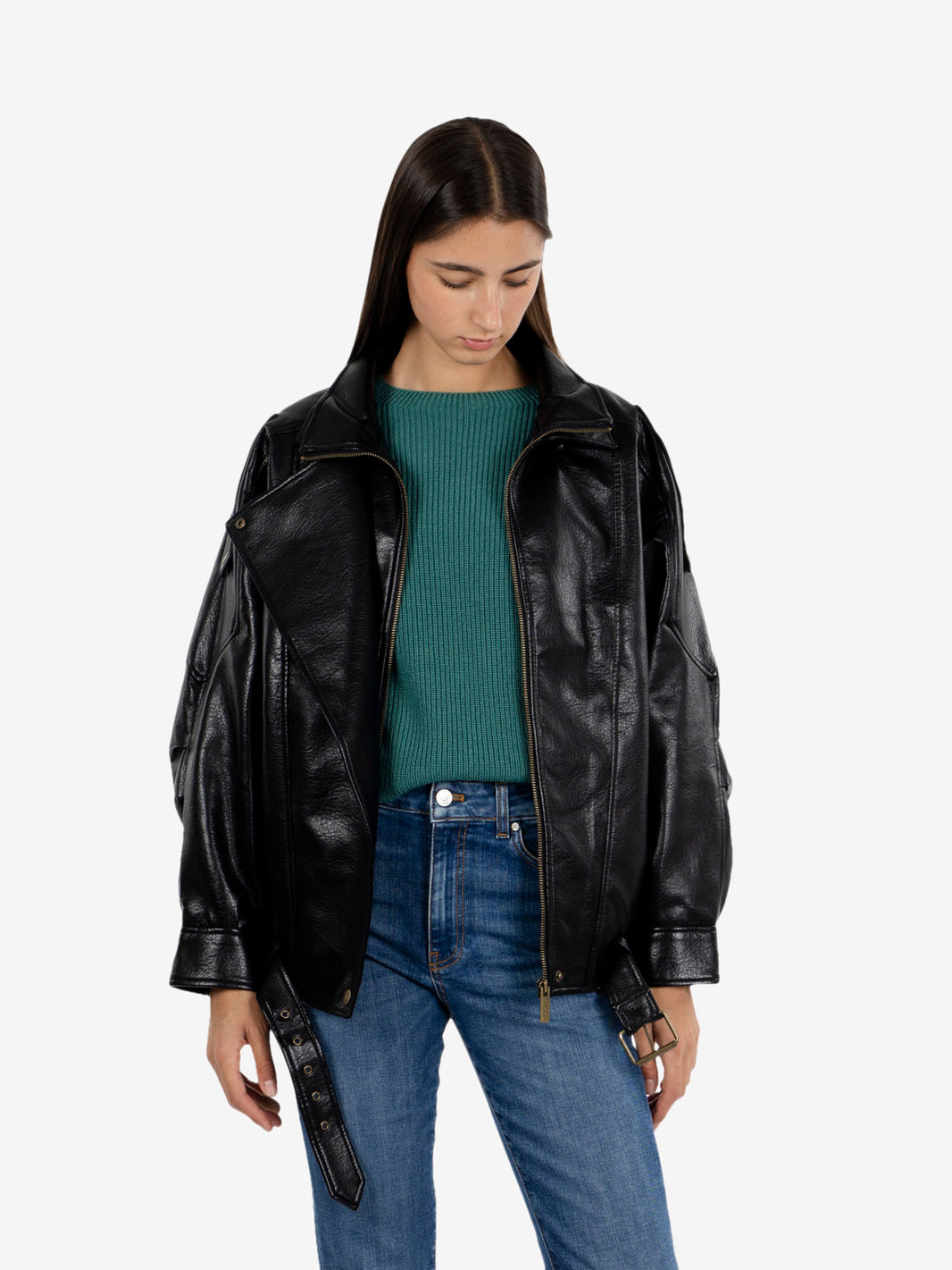Bomber over ecopelle nero
