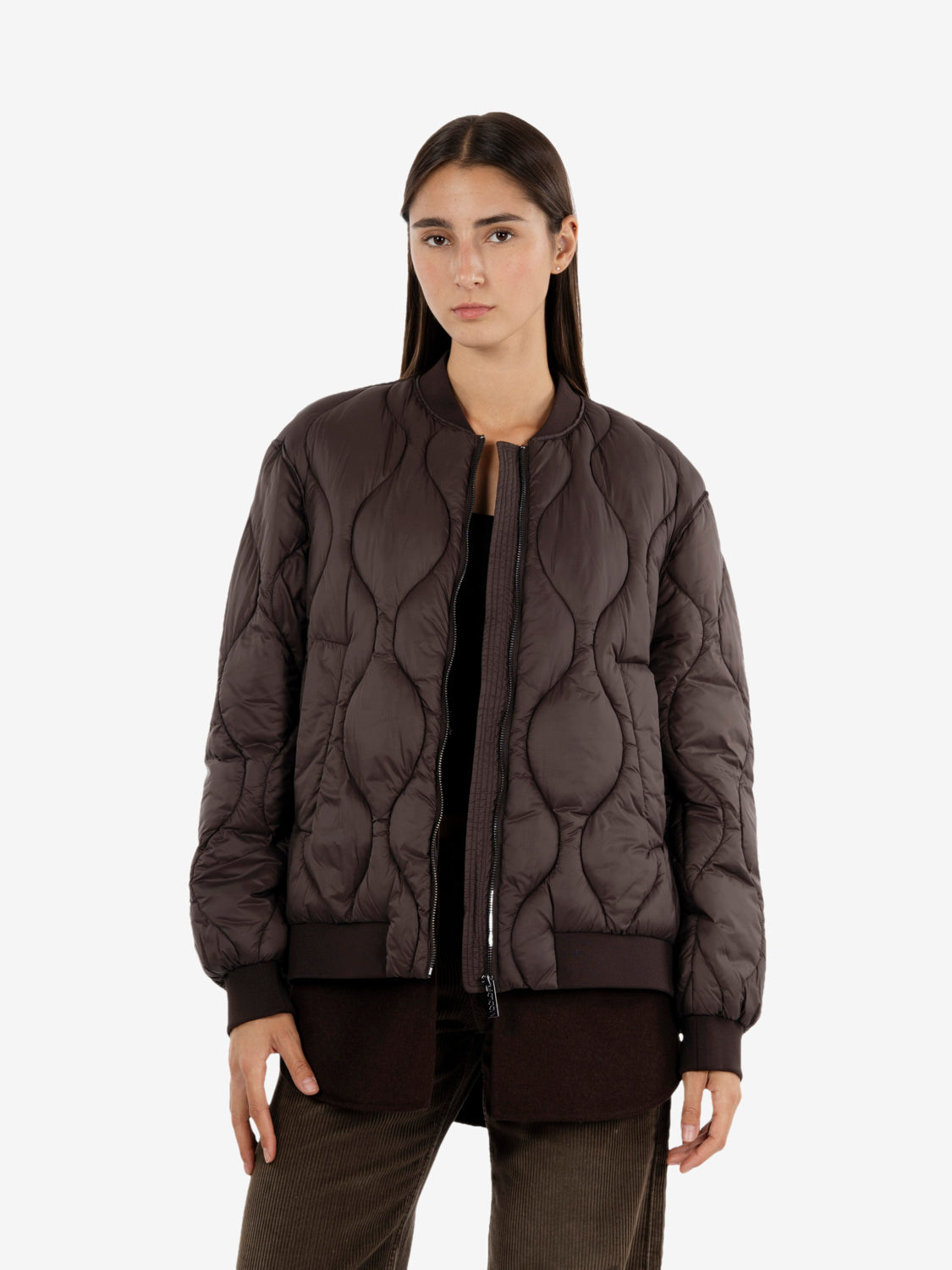 Bomber trapuntato con inserto fondente