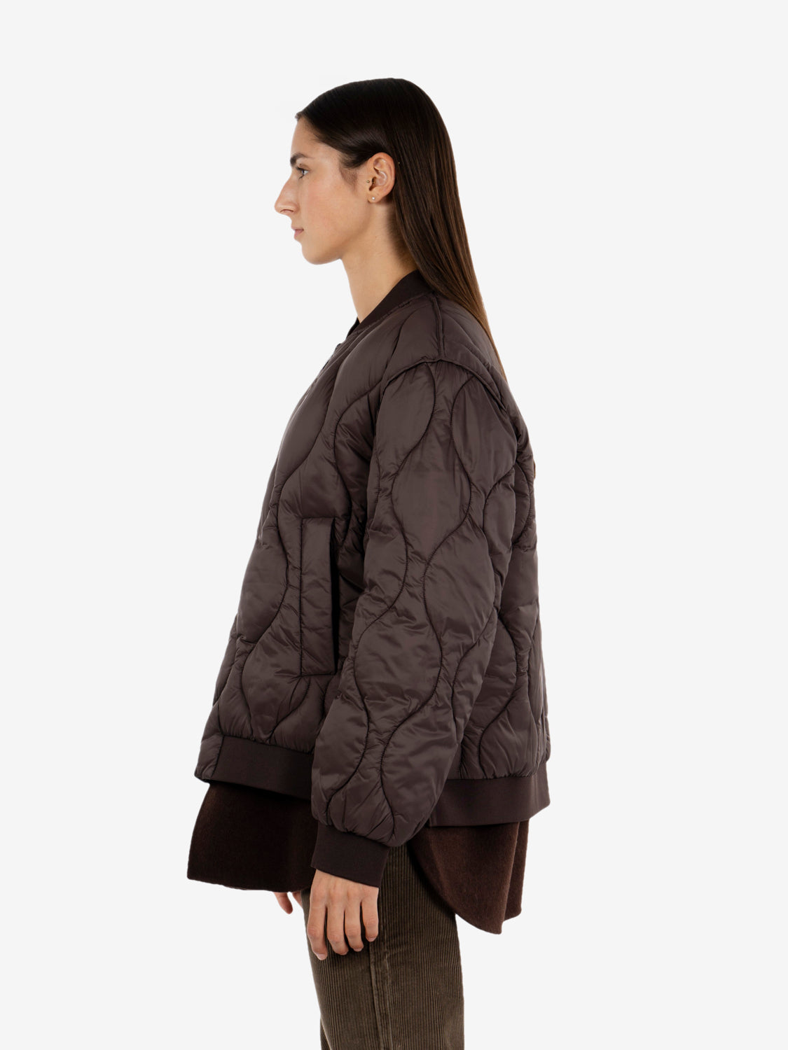 Bomber trapuntato con inserto fondente