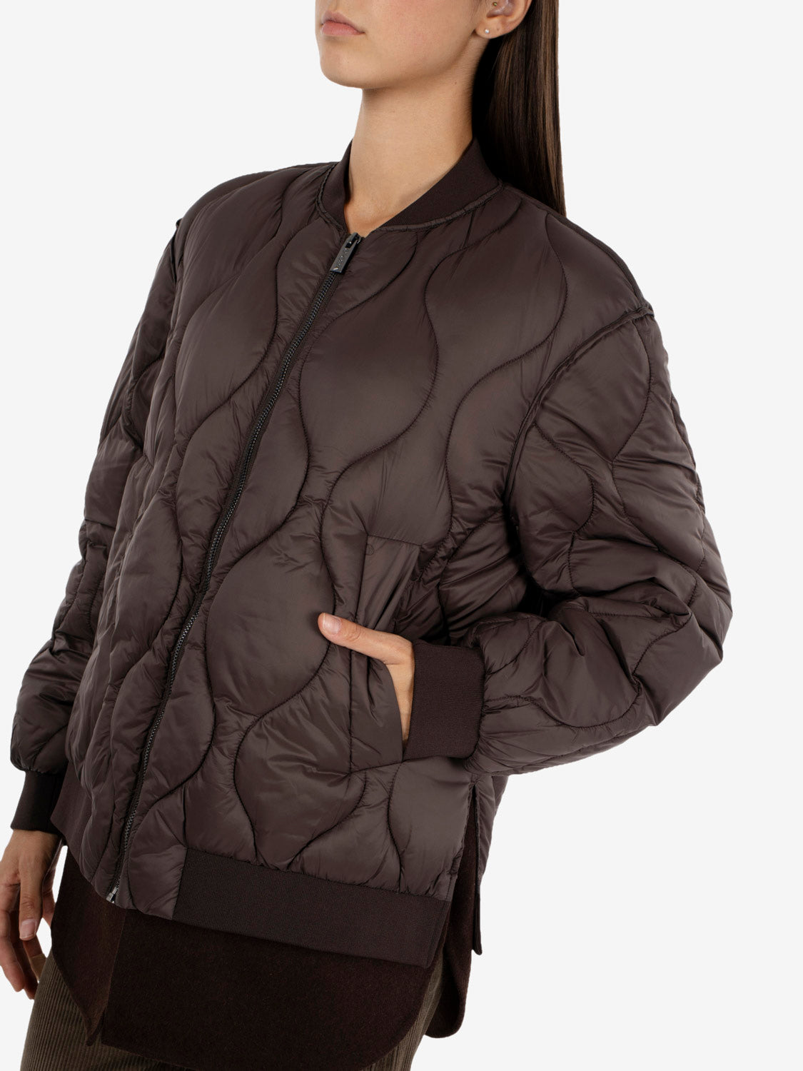 Bomber trapuntato con inserto fondente