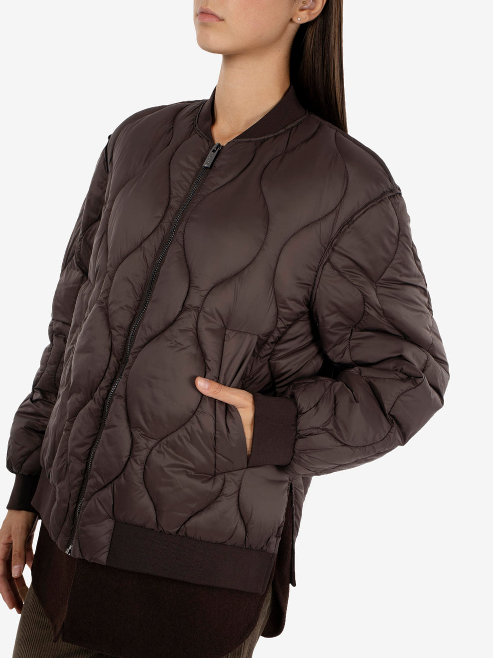 Bomber trapuntato con inserto fondente