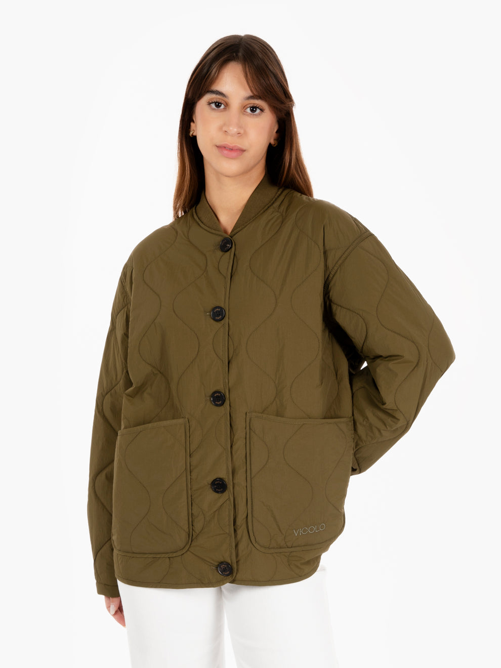 Bomber trapuntato verde