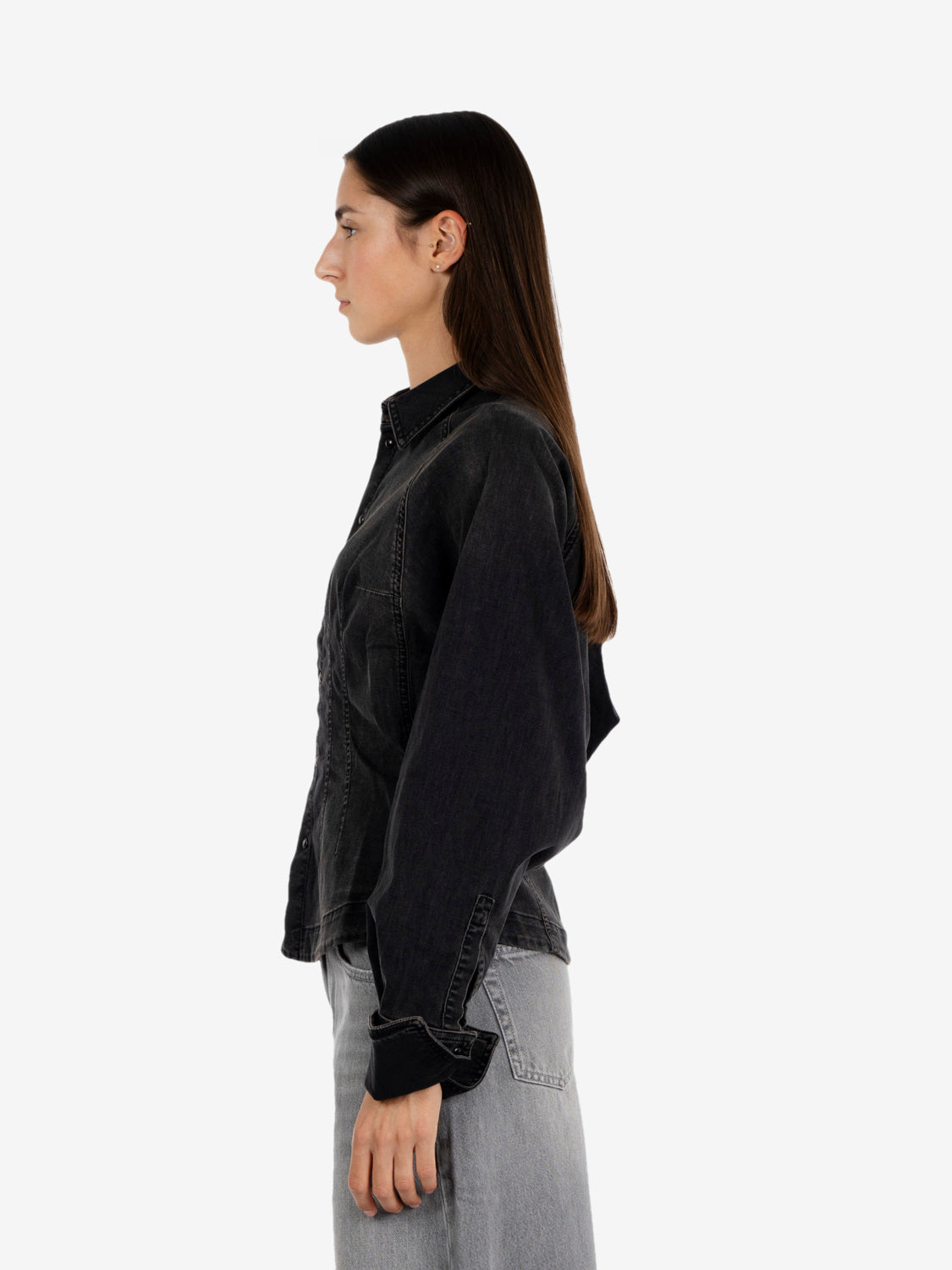 Camicia Bustier denim nero