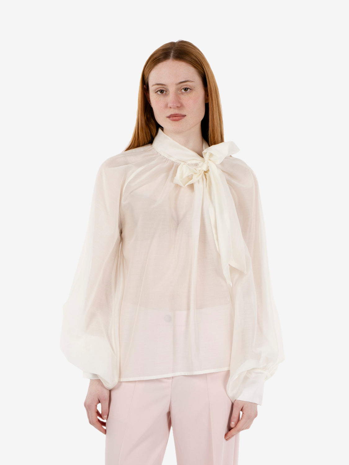Camicia con fiocco burro
