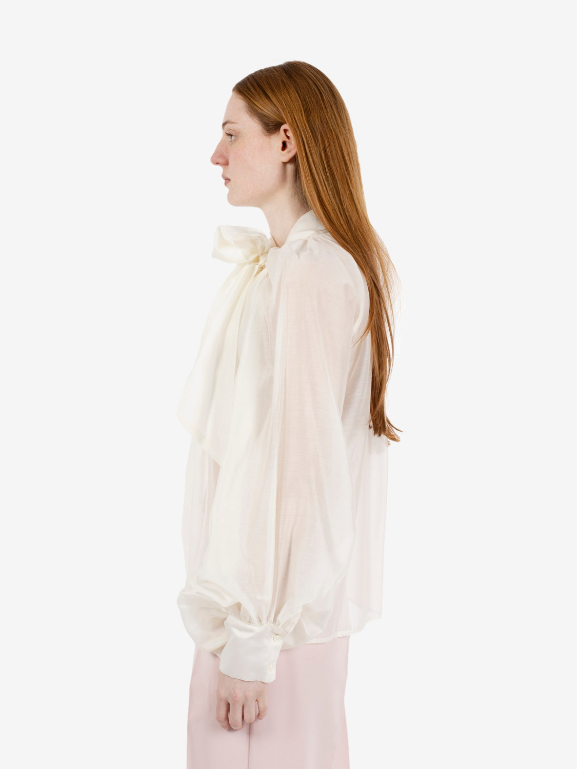 Camicia con fiocco burro