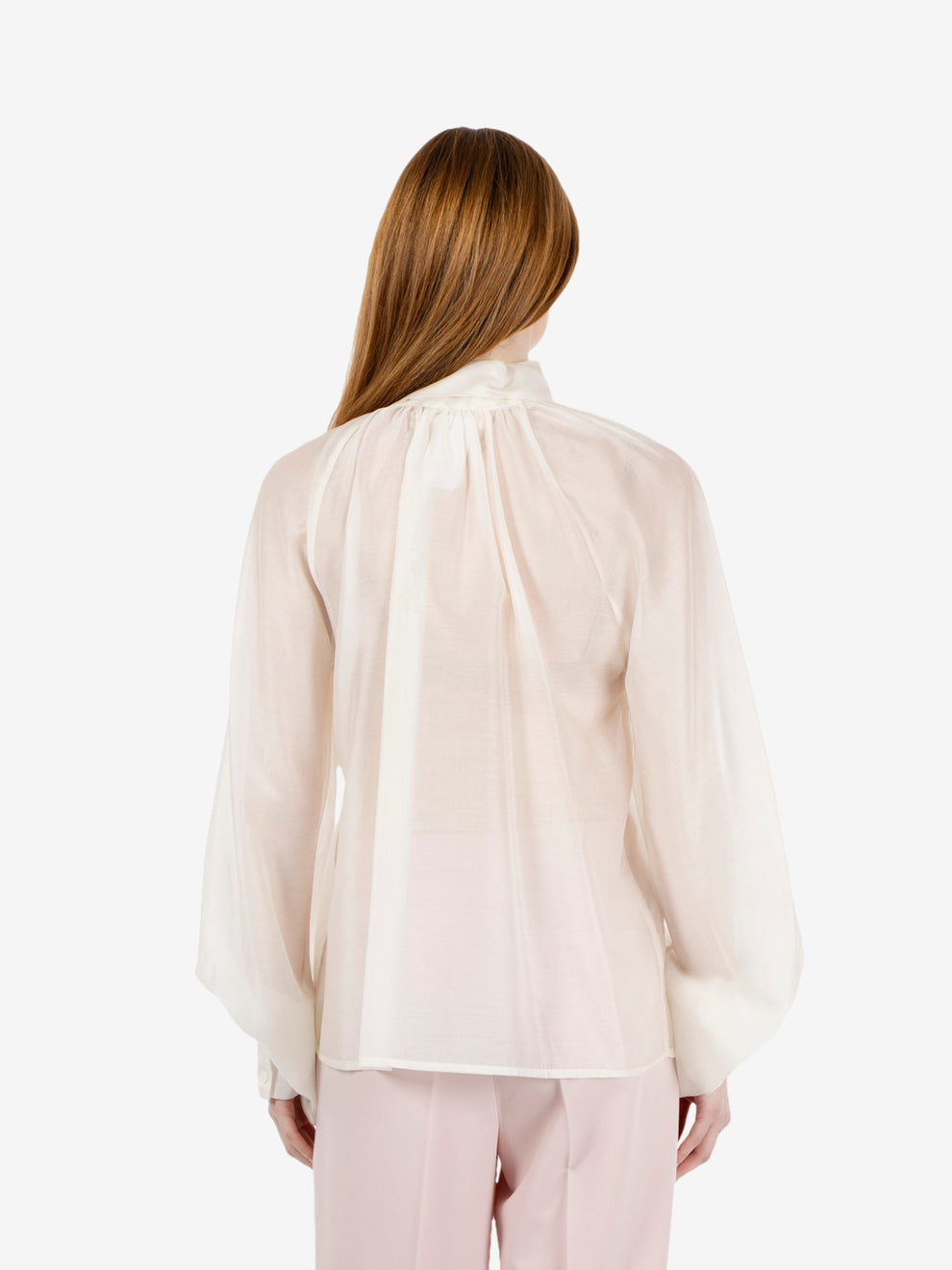 Camicia con fiocco burro