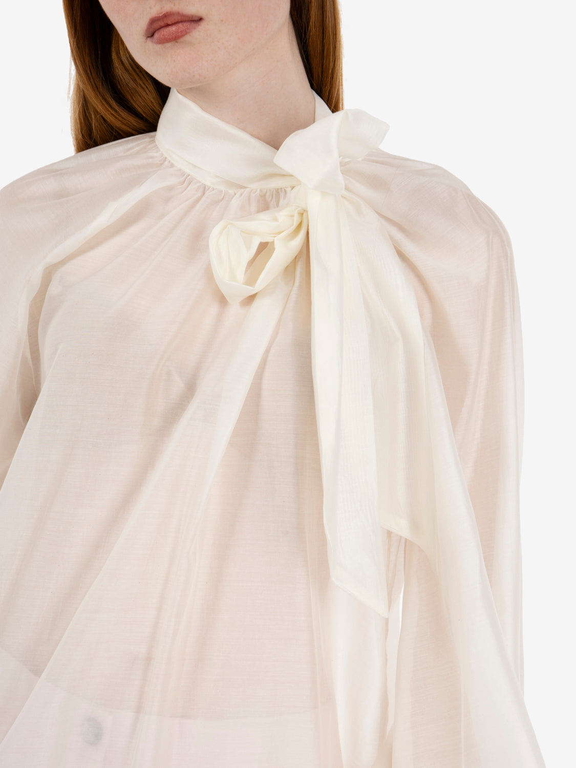 Camicia con fiocco burro