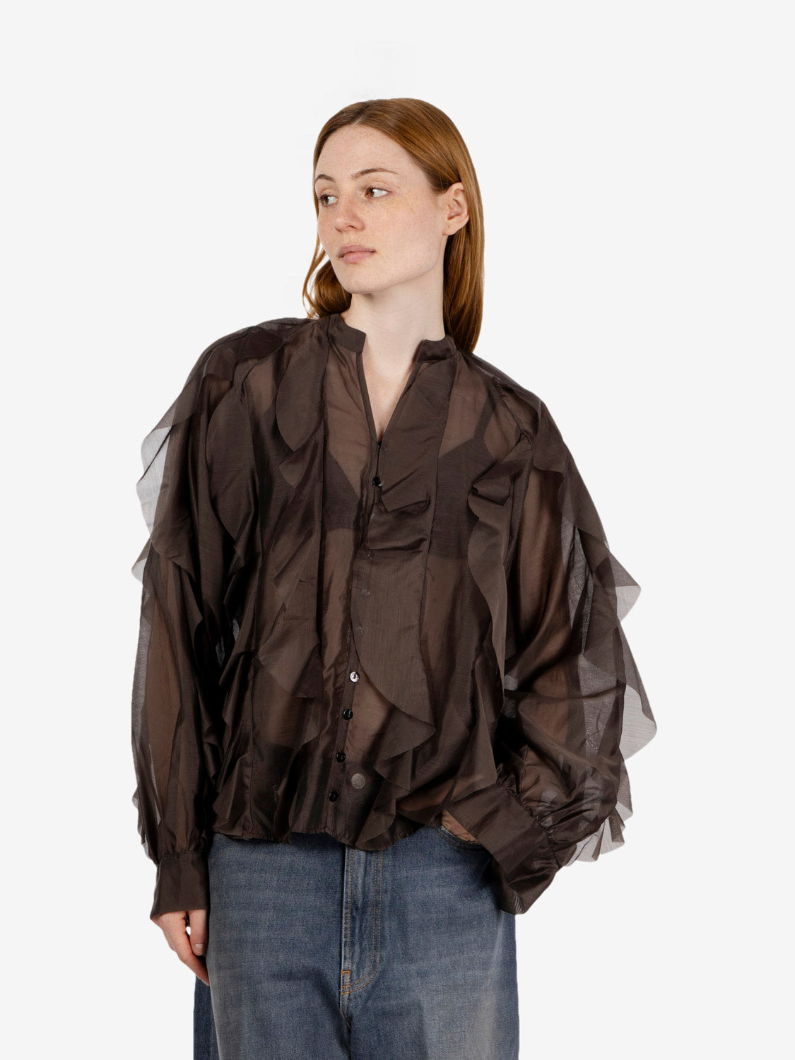 Camicia con volant moro