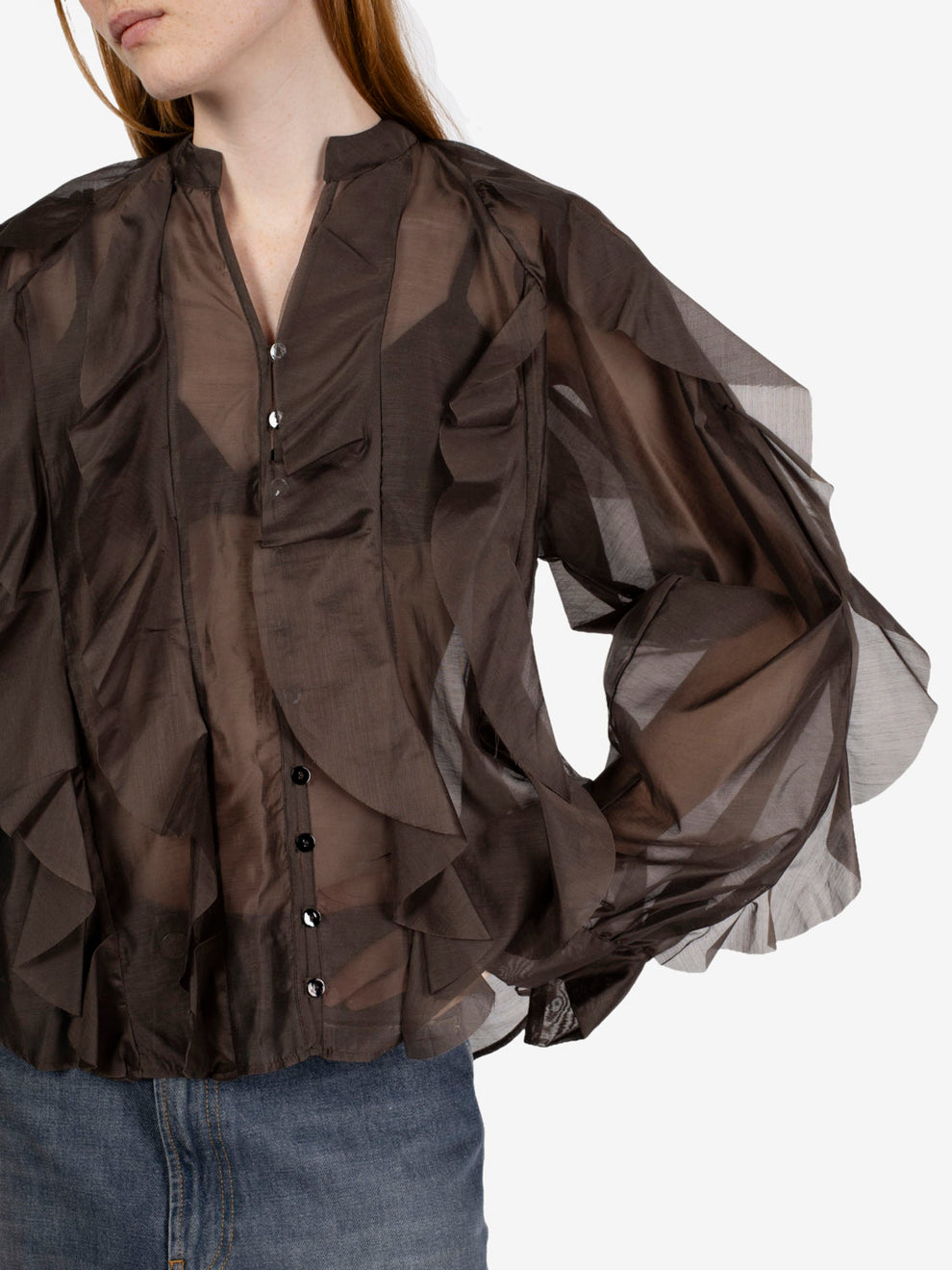 Camicia con volant moro