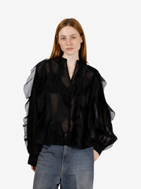 Camicia con volant nero
