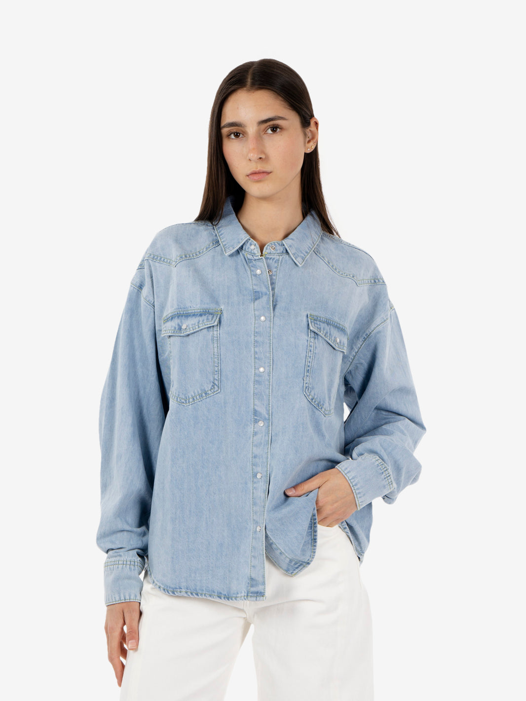 Melina light blue denim shirt
