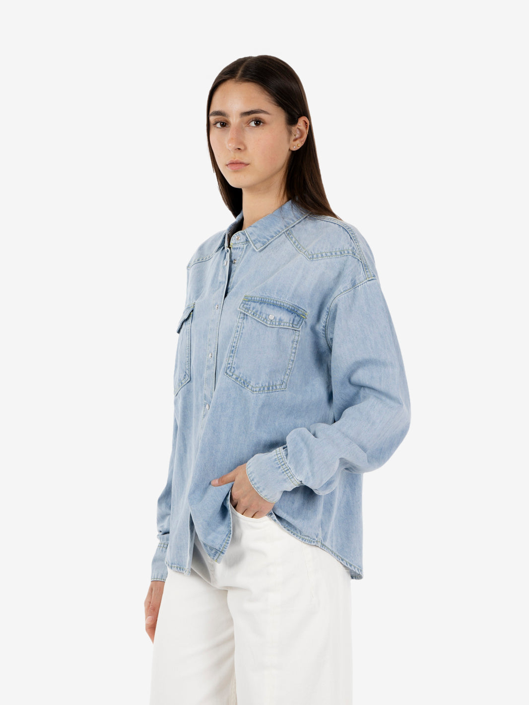 Melina light blue denim shirt