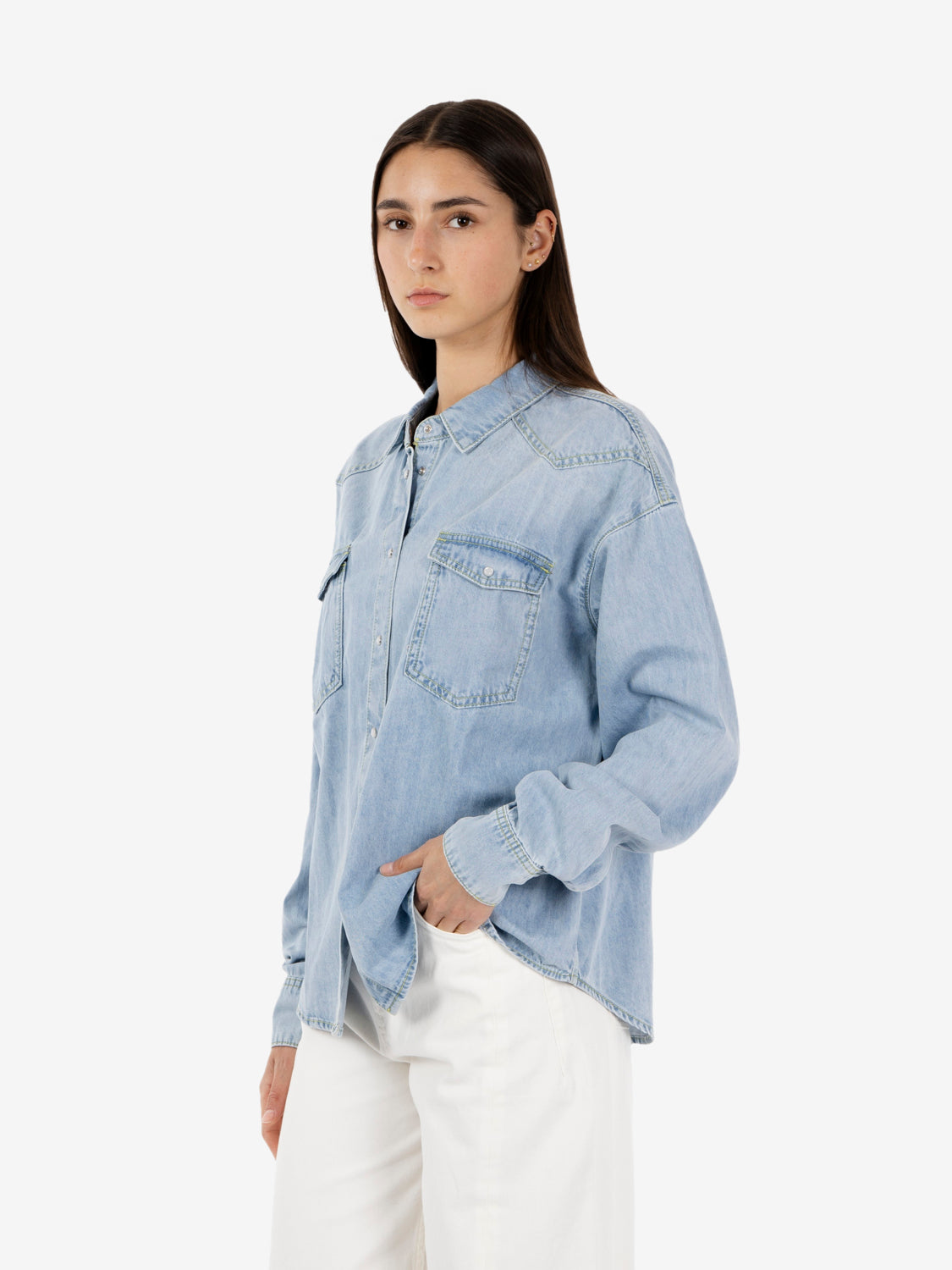 Melina light blue denim shirt