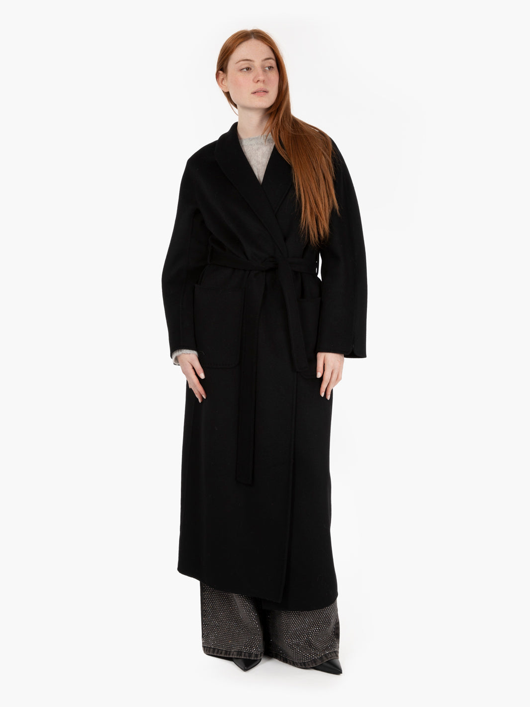 Cappotto con fusciacca nero
