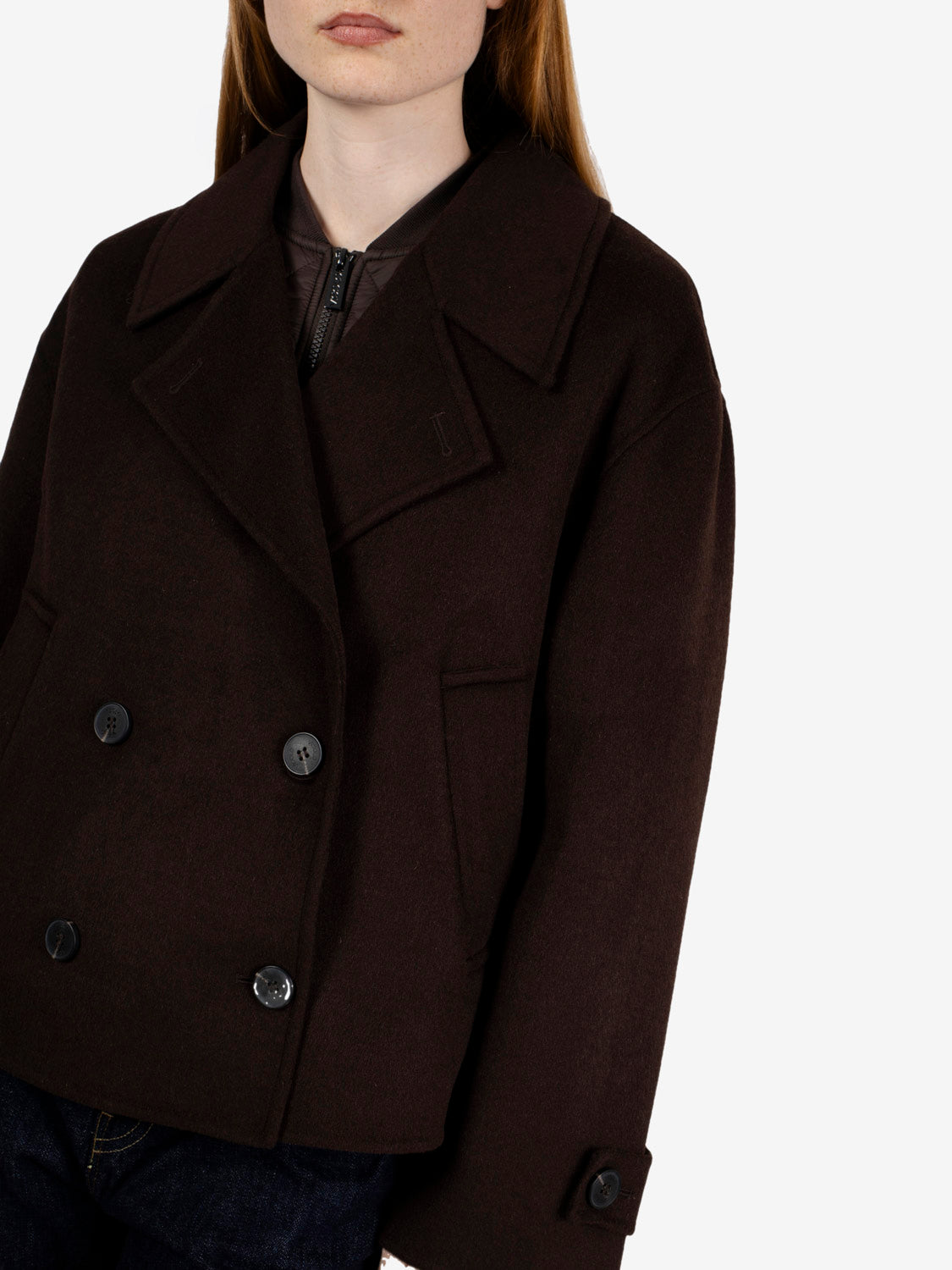 Cappotto corto con gilet fondente