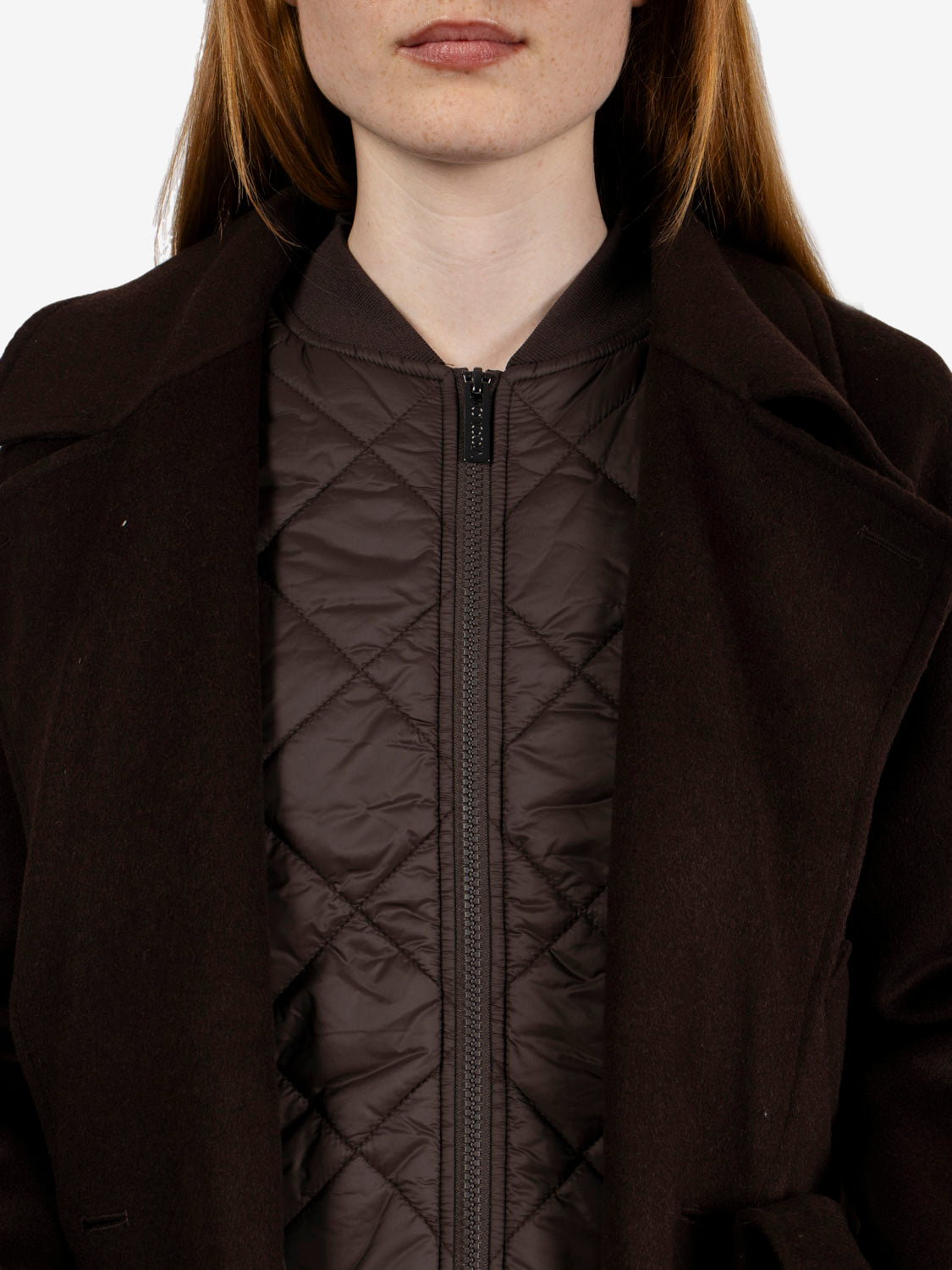 Cappotto corto con gilet fondente