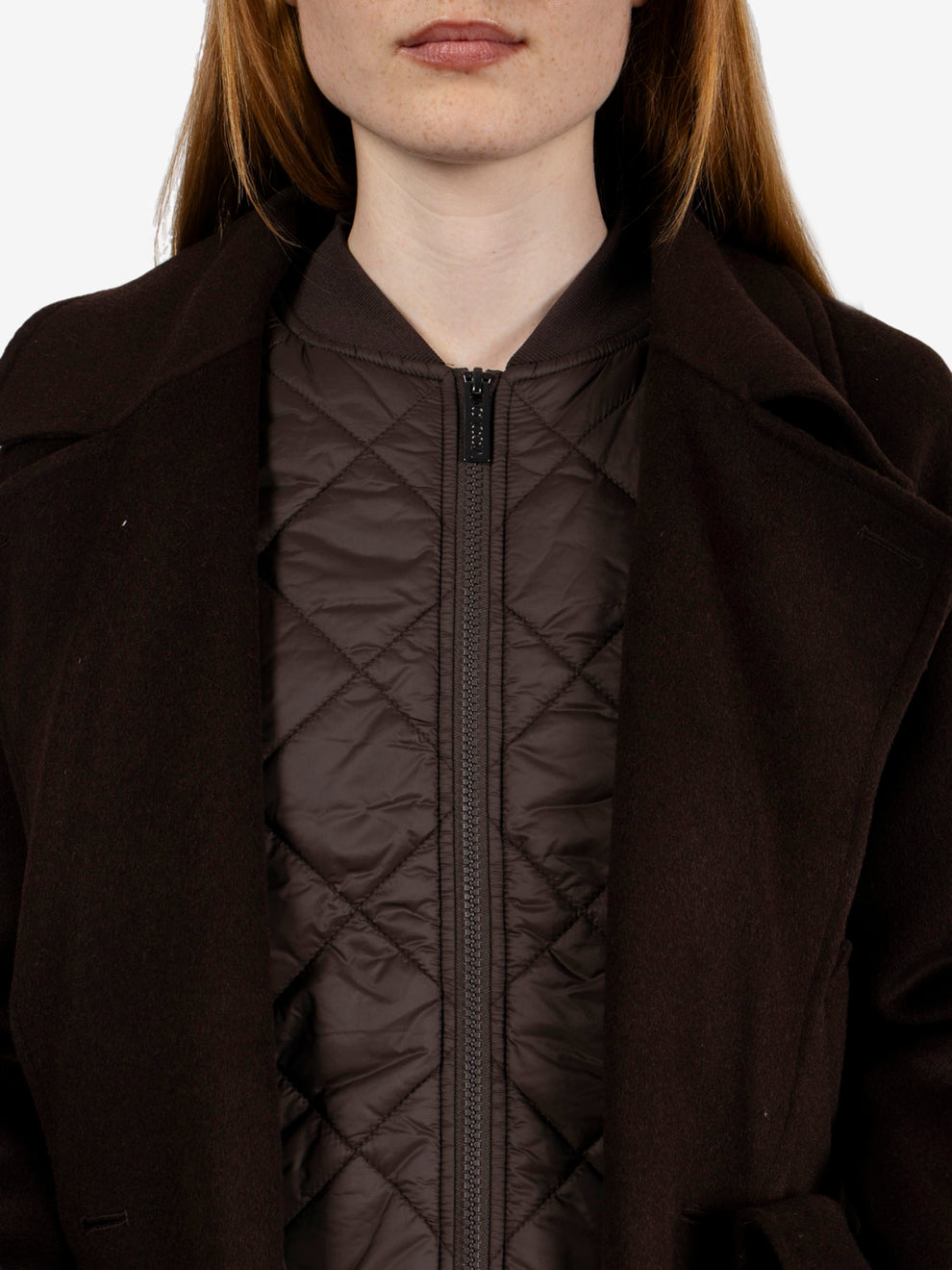 Cappotto corto con gilet fondente