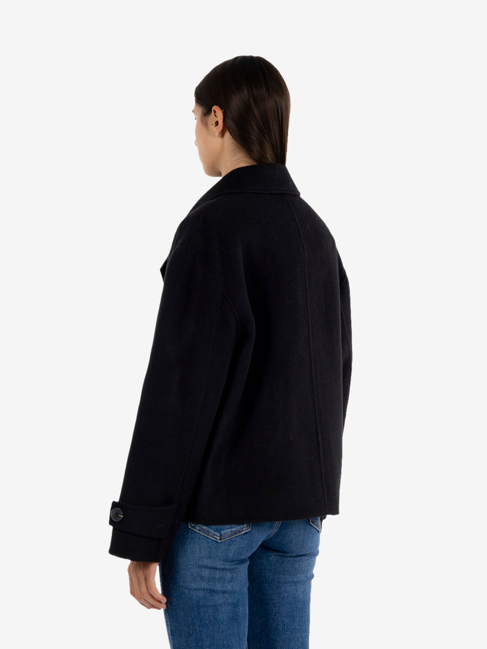 Cappotto corto con gilet nero