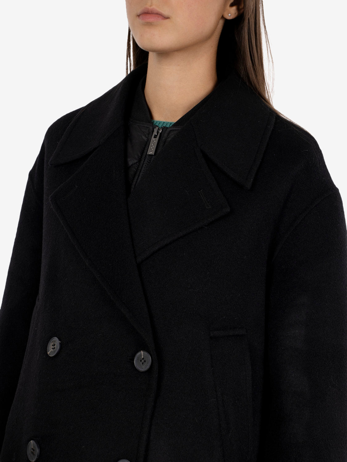 Cappotto corto con gilet nero