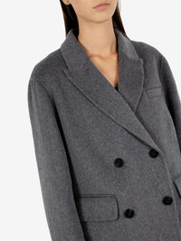 Short coat in medium grey melton wool