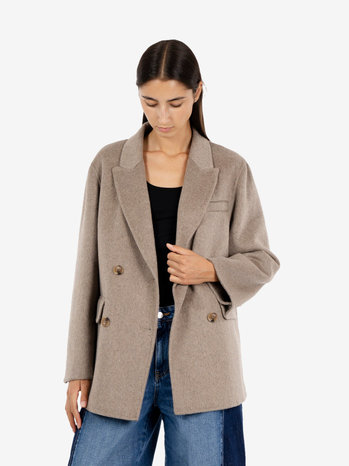 Short grey cloth coat