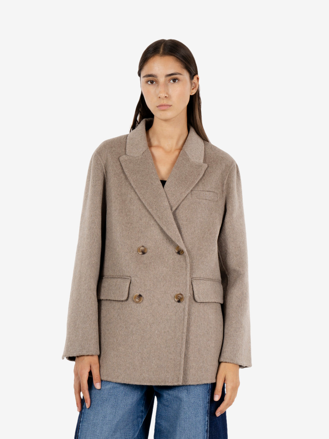 Short grey cloth coat