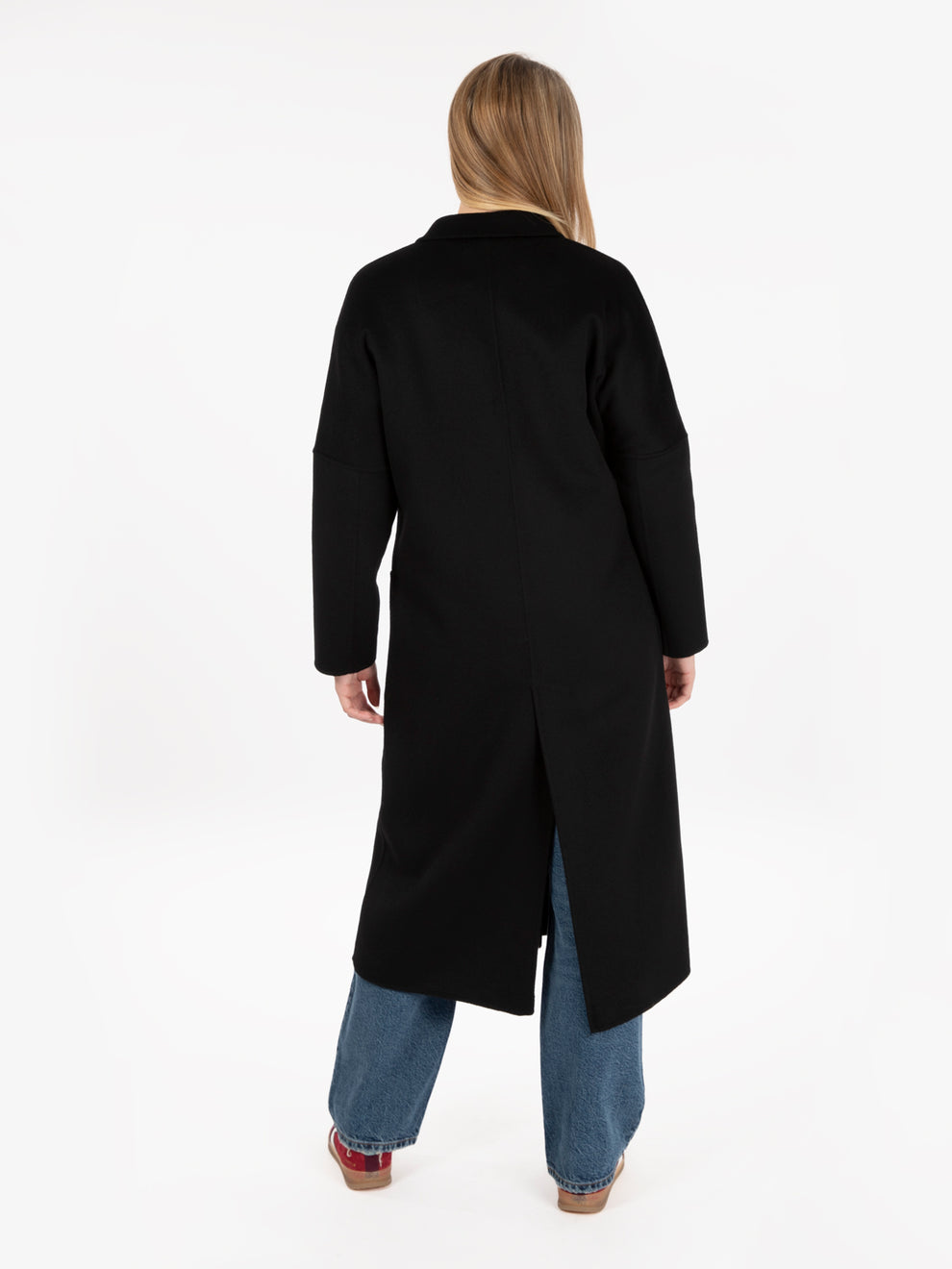 Cappotto lungo doppiopetto nero