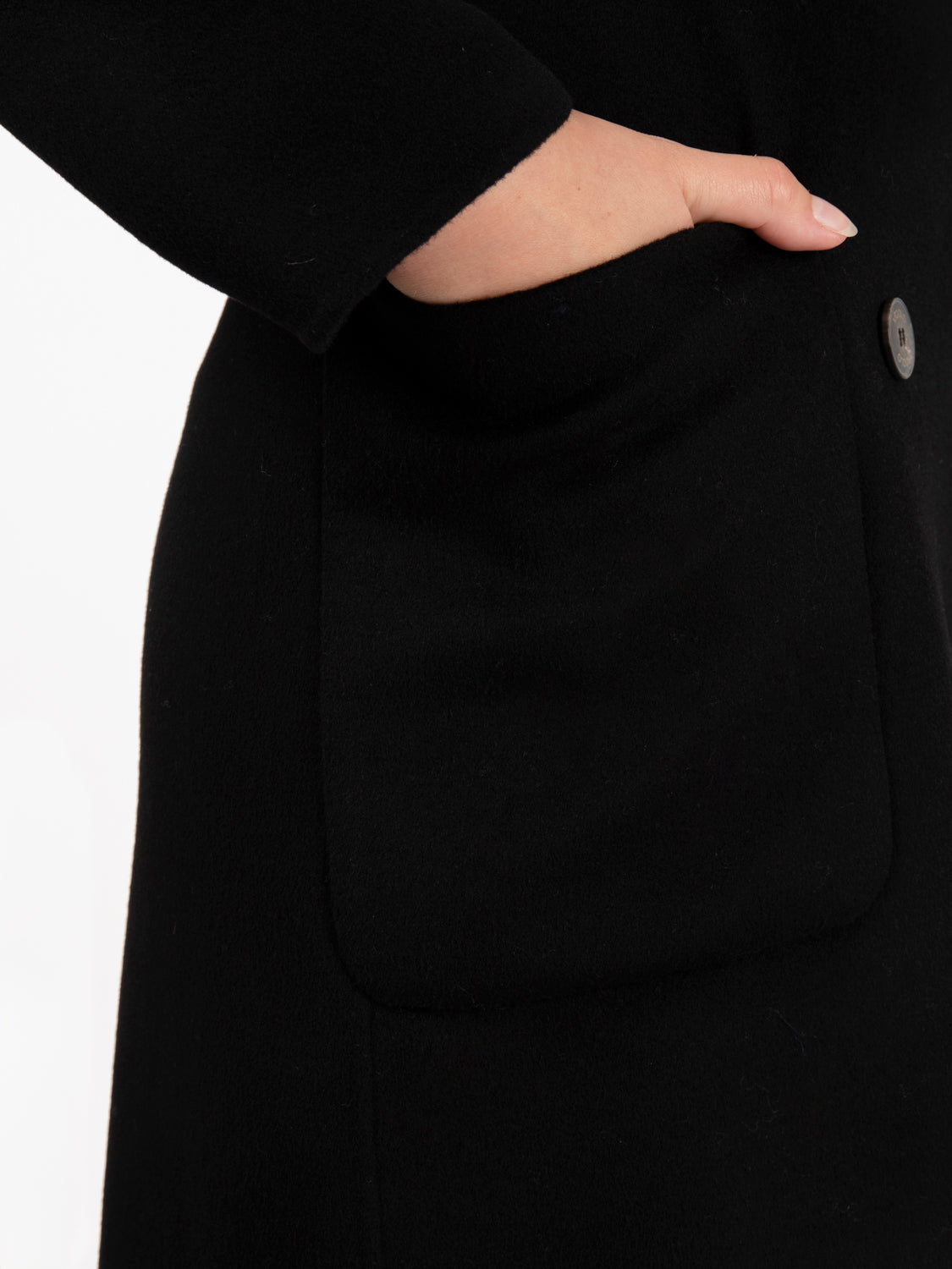Cappotto lungo doppiopetto nero