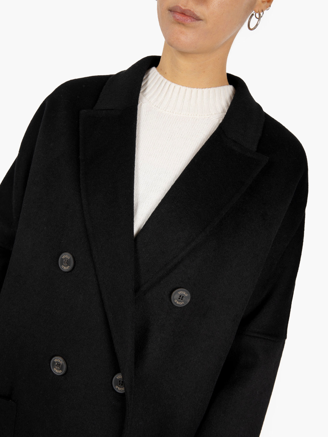 Cappotto lungo sfoderato doppiopetto nero