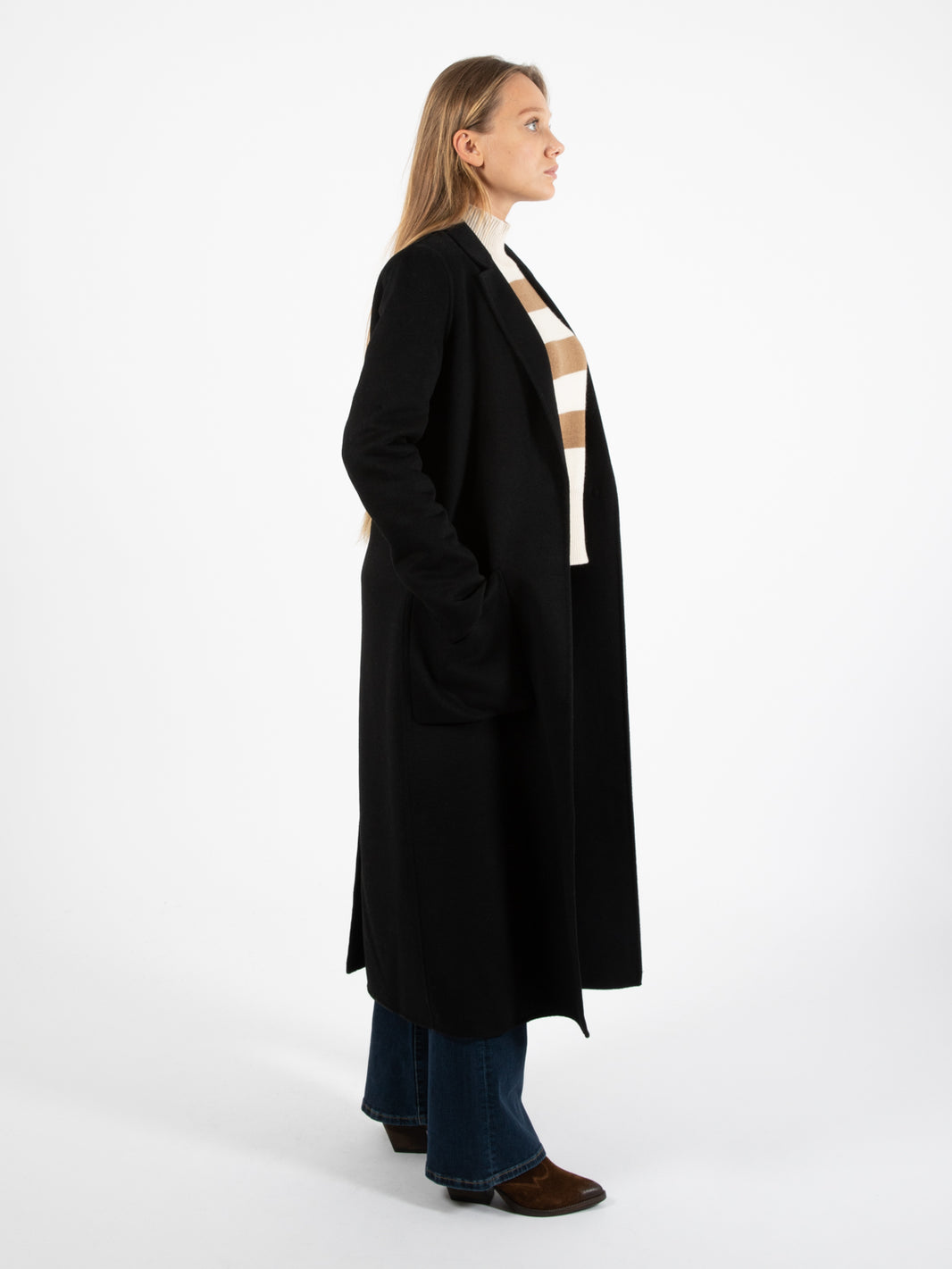 Cappotto lungo stretto nero
