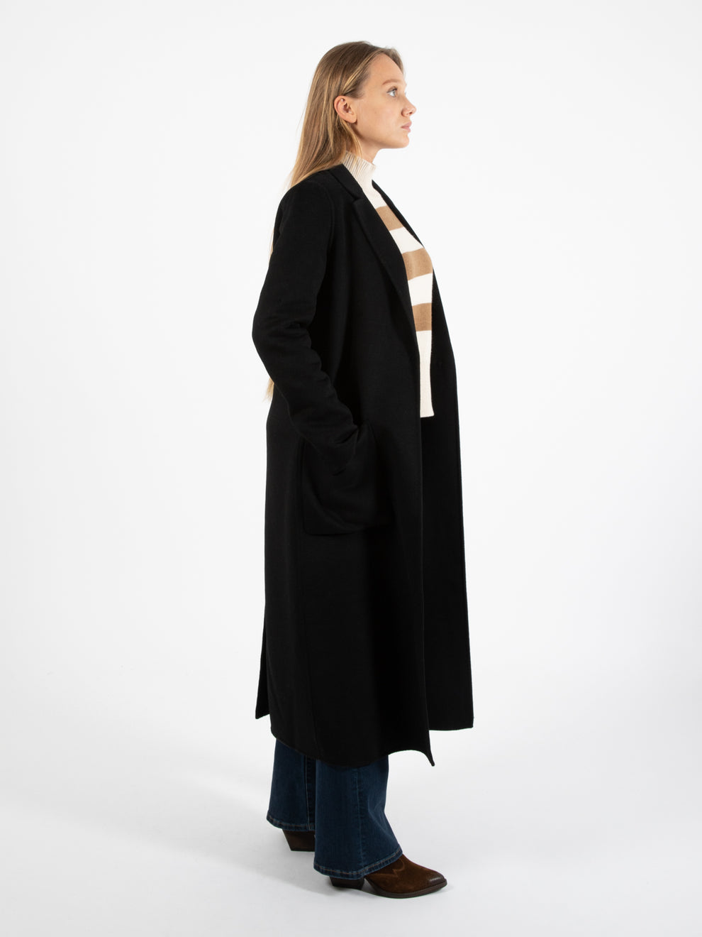 Cappotto lungo stretto nero