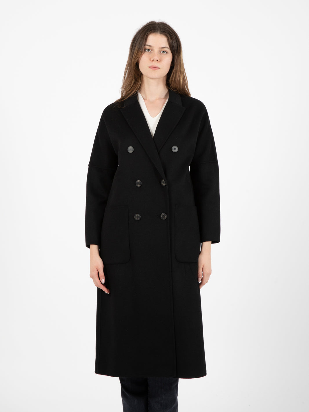 Cappotto over doppiopetto nero