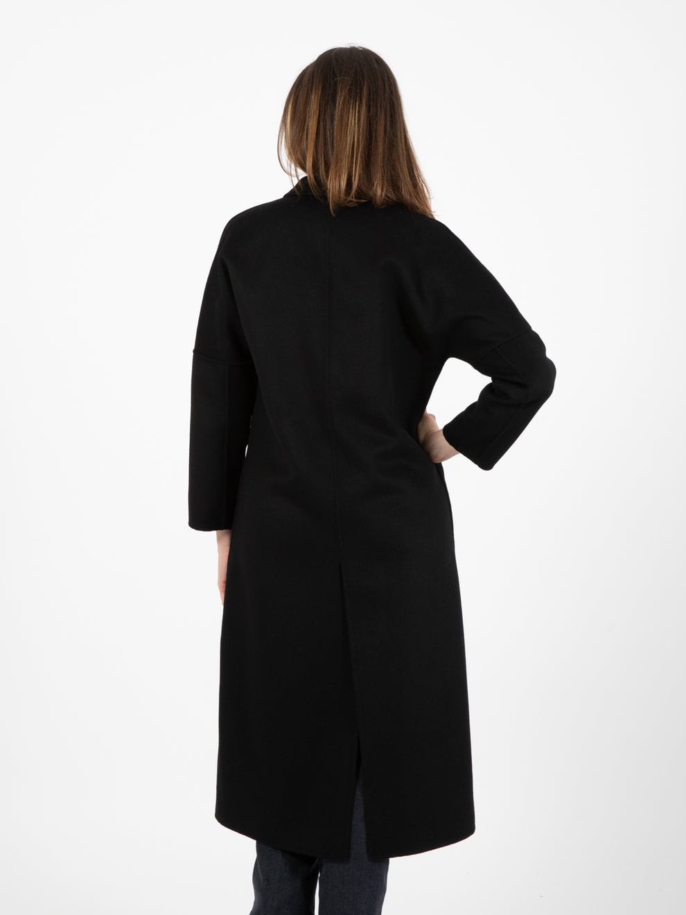 Cappotto over doppiopetto nero