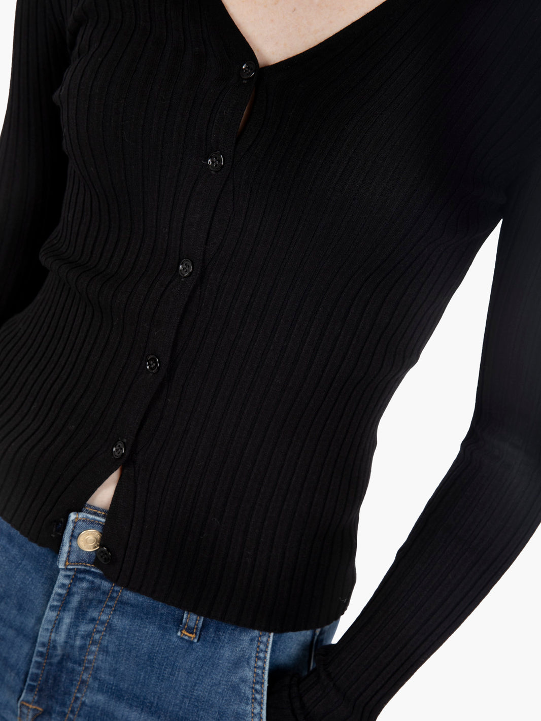 Black ribbed cardigan