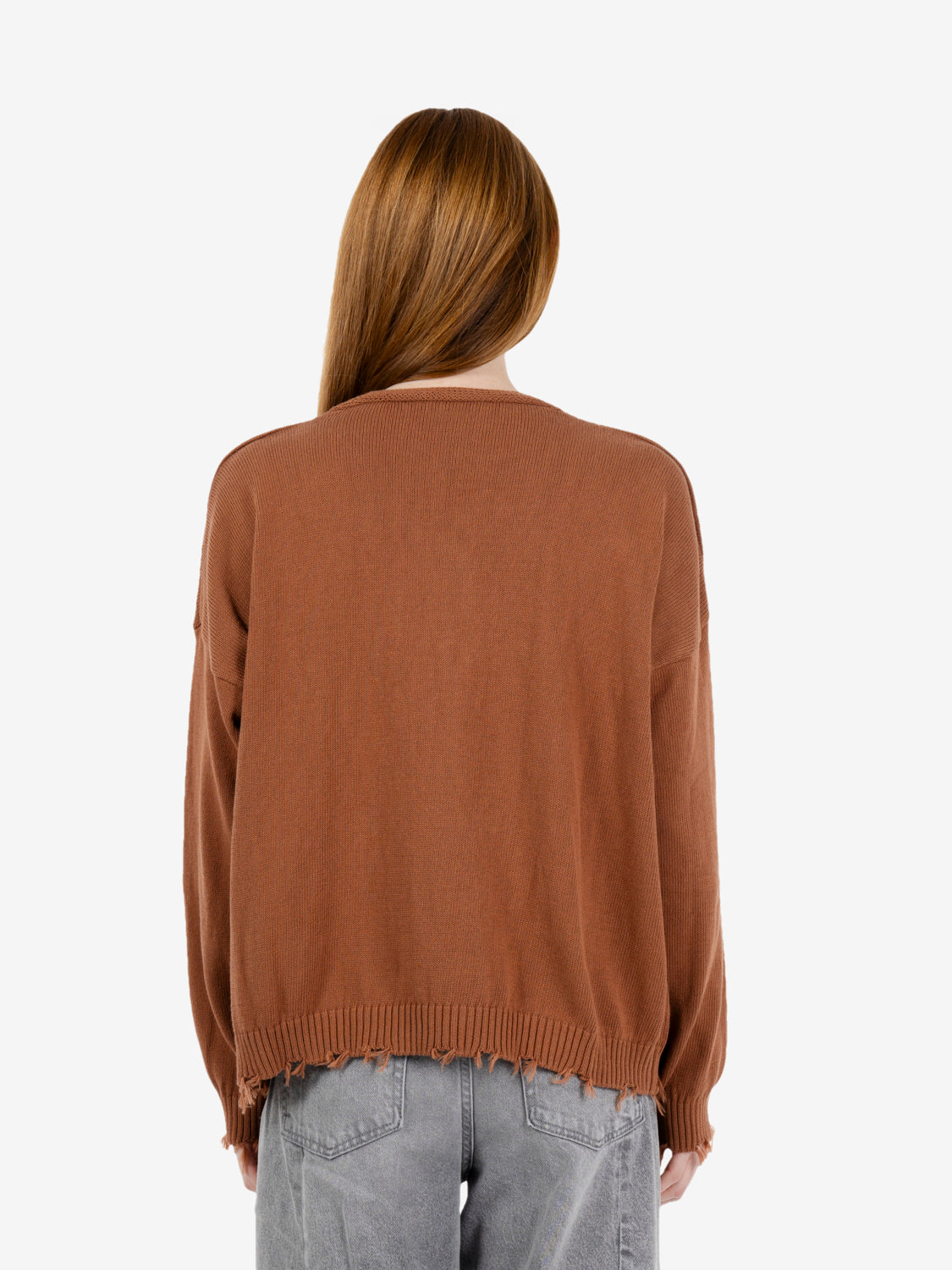 Tobacco cotton cardigan