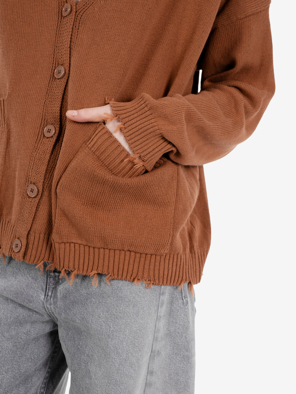 Tobacco cotton cardigan